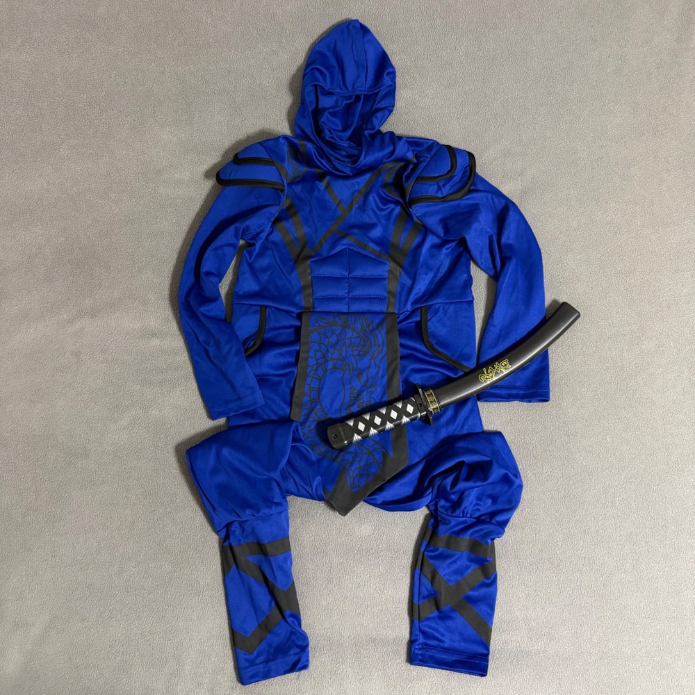 Spooktacular Creations Ninja Costume Kids Small Blue Excellent Dragon Shinobi